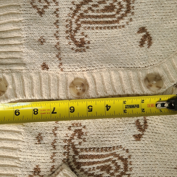 American Eagle Outfitters Beige and Brown Chunky Paisley Cardigan - Picture 8 of 11